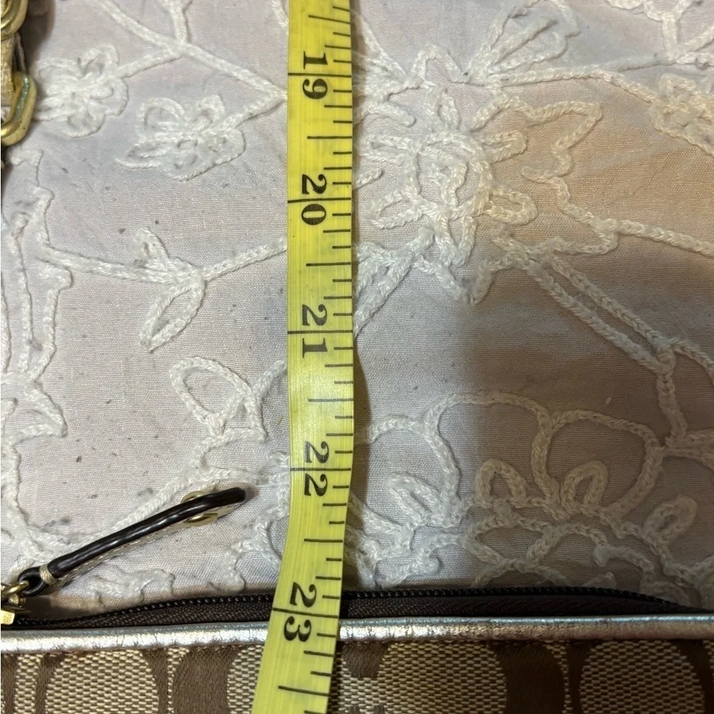 Coach Tan and Yellow Floral Crossbody Bag